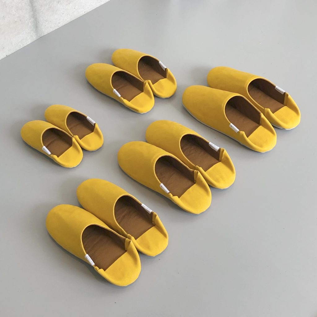 洗えるスリッパ "帆布のバブーシュ" MUSTARD YELLOW(マスタードイエロー) ＜YAMAGATA＞ afugi (オウギ