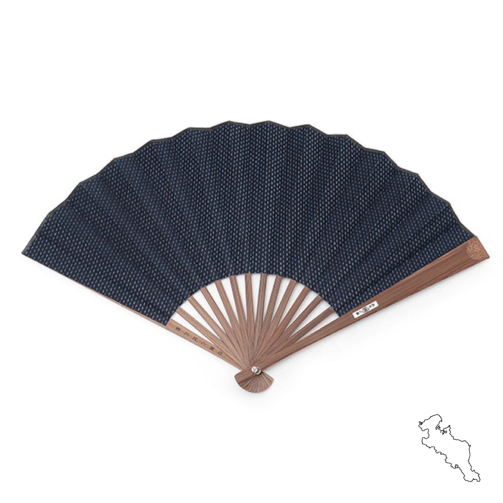 【数量限定】刺子デニム扇子 | 岡山デニムを使用した扇子　[京都]