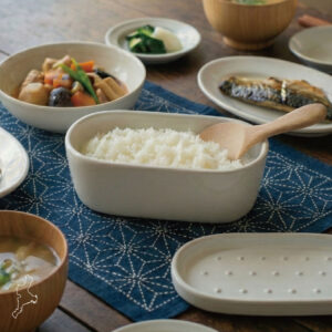 萬古焼 | オーバルおひつ 1.5合 保管しやすいスリムなおひつ　[三重]